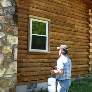Очистка древесины фасада деревянного дома