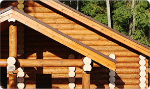 Biofa. Система окраски фасада деревянного дома из оцилиндрованного или рубленого бревна